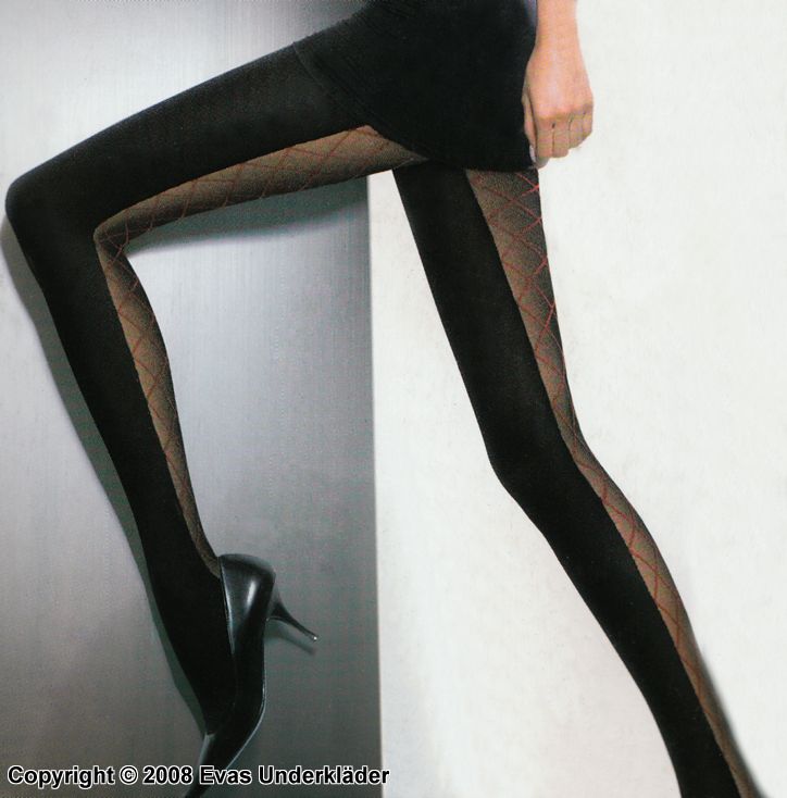 Tights with lace-up pattern